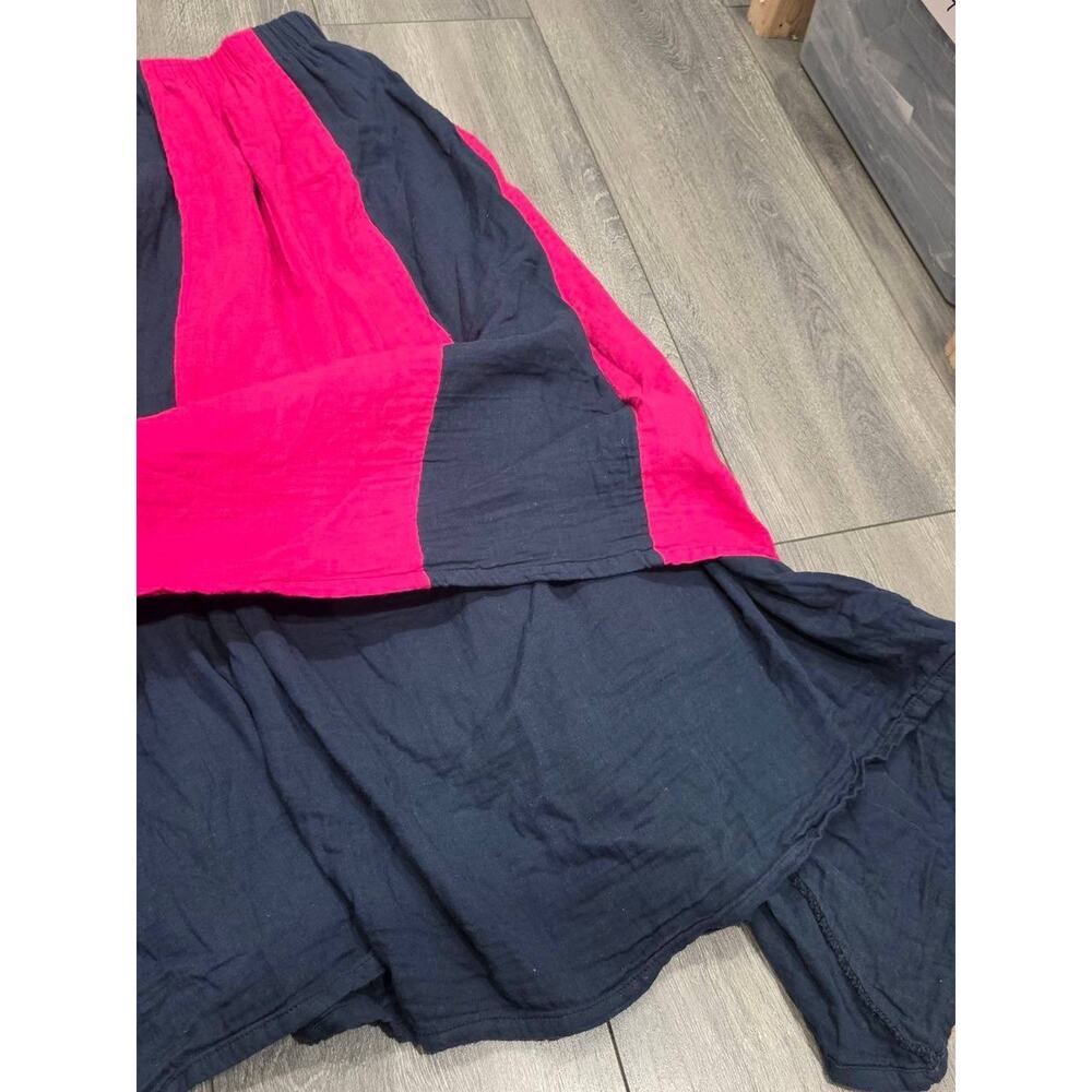 Boho skirt layered elastic gauze cotton embroidered maxi Episode Large A004294 - Picture 3 of 7